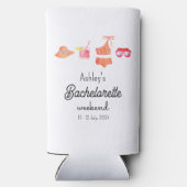 Bachelorette strandweekend zomerfeest seltzer blikjeskoeler (Achterkant)