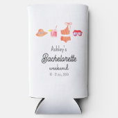 Bachelorette strandweekend zomerfeest seltzer blikjeskoeler (Voorkant)