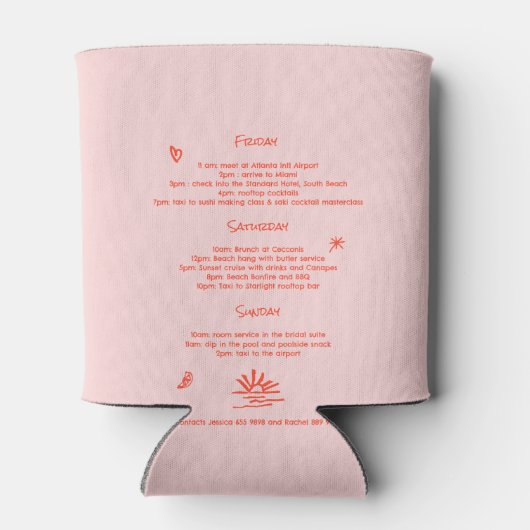 Bachelorette Sun en Spritz uitnodiging Blikjeskoeler (Achterkant)