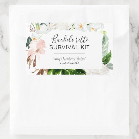 Bachelorette Survival Kit Rechthoekige Sticker (Tas)