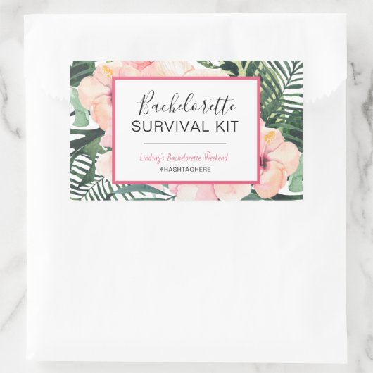 Bachelorette Survival Kit Rechthoekige Sticker (Tas)