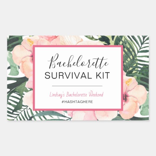 Bachelorette Survival Kit Rechthoekige Sticker (Voorkant)