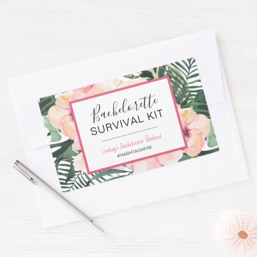 Bachelorette Survival Kit Rechthoekige Sticker (Envelop)