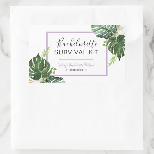 Bachelorette Survival Kit Rechthoekige Sticker (Tas)