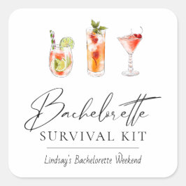 Bachelorette Survival Kit Rechthoekige Sticker