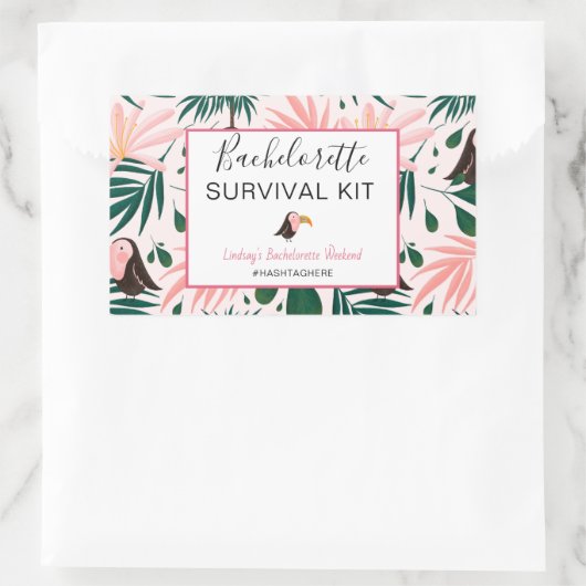 Bachelorette Survival Kit Rechthoekige Sticker (Tas)