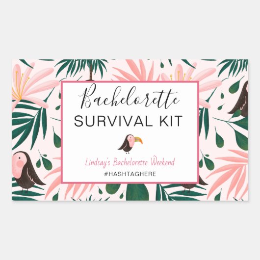 Bachelorette Survival Kit Rechthoekige Sticker (Voorkant)