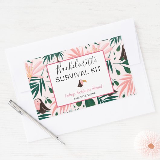 Bachelorette Survival Kit Rechthoekige Sticker (Envelop)