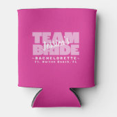 Bachelorette Team Bruid Bruiloft Cool Retro Roze Blikjeskoeler (Voorkant)