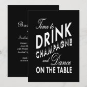 Bachelorette - Tijd om Champagne te Drinken Kaart (Voorkant / Achterkant)