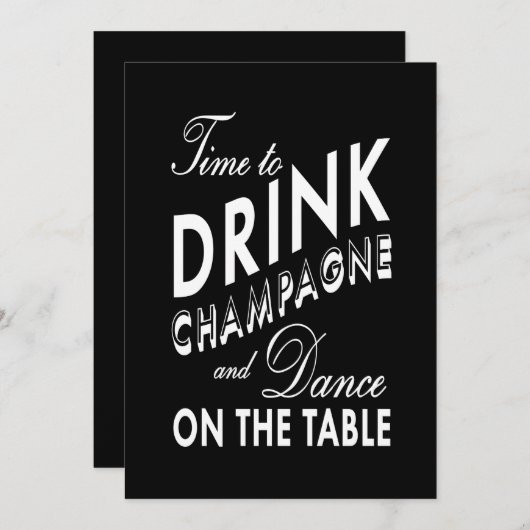 Bachelorette - Tijd om Champagne te Drinken Kaart (Voorkant / Achterkant)