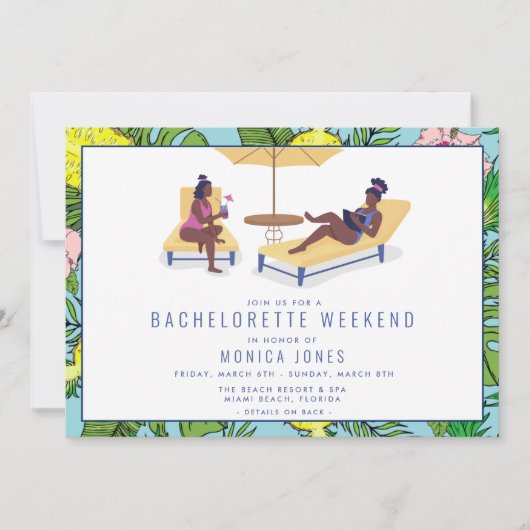 Bachelorette Tropical Beach Weekend Trip Kaart (Voorkant)