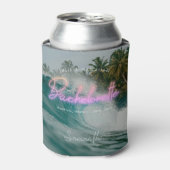 Bachelorette Tropical Palms Neon | Monogram Blikjeskoeler (Blikje Voorkant)