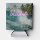 Bachelorette Tropical Palms Neon | Monogram Blikjeskoeler (Voorkant)
