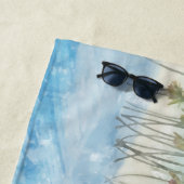 Bachelorette Tropical Palms Neon | Monogram Strandlaken (In situ)