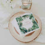 Bachelorette Tropisch & Diamant Modern Servet<br><div class="desc">Dit stijlvolle ontwerp op maat heeft een prachtig handgeschreven scriptlettertype tegen een achtergrond van levendige tropische bladeren. Het voegt een vleugje verfijning en tropische charme toe aan de vrijgezellenviering. Personaliseer het gemakkelijk met de naam van de aanstaande bruid en andere details. Dit unieke ontwerp is het perfecte accessoire voor een...</div>