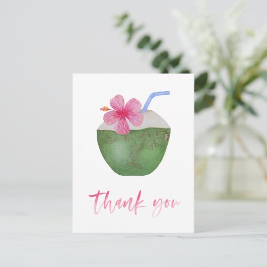 Bachelorette Tropische Kokosnoot Bedankt Briefkaart (Staand voorkant)
