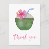 Bachelorette Tropische Kokosnoot Bedankt Briefkaart (Voorkant)