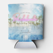 Bachelorette Tropische Palmen Neon | Monogram Blikjeskoeler (Voorkant)