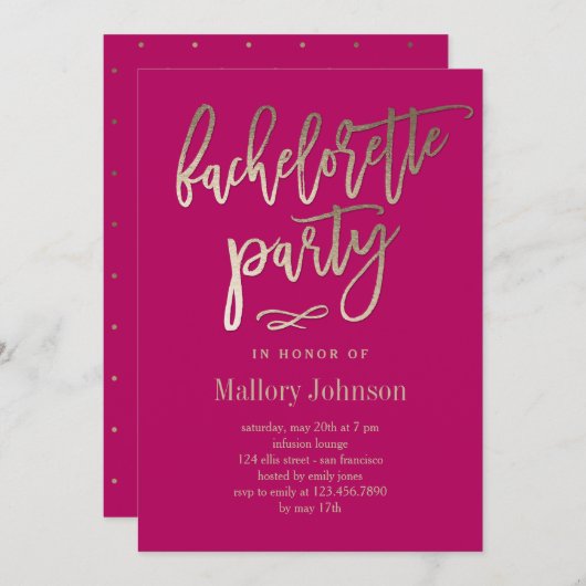 Bachelorette uit de penseelhoek kaart (Voorkant / Achterkant)