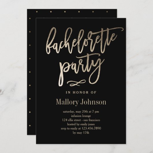 Bachelorette uit de penseelhoek kaart (Voorkant / Achterkant)