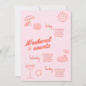 Bachelorette uitnodiging Doodle Beach Party (Achterkant)