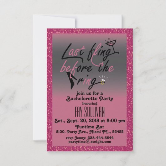 Bachelorette-uitnodiging Kaart (Voorkant)