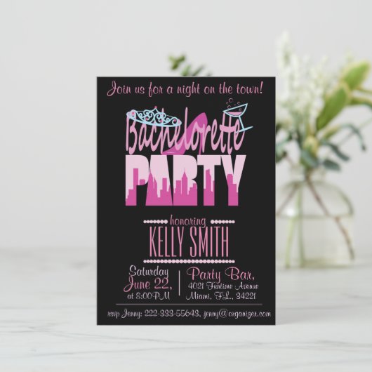 Bachelorette-uitnodiging Kaart (Staand voorkant)