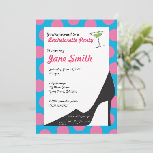 Bachelorette-uitnodiging Kaart (Staand voorkant)