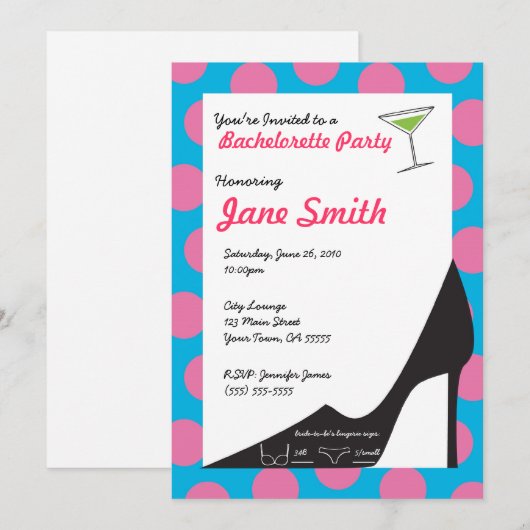 Bachelorette-uitnodiging Kaart (Voorkant / Achterkant)