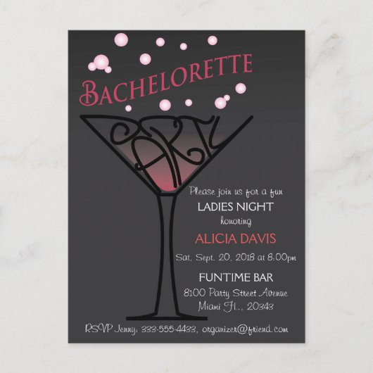 Bachelorette-uitnodiging Uitnodiging Briefkaart (Voorkant)