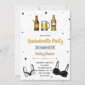 Bachelorette-uitnodiging voor bier en bras kaart (Voorkant)