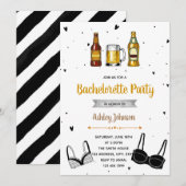 Bachelorette-uitnodiging voor bier en bras kaart (Voorkant / Achterkant)
