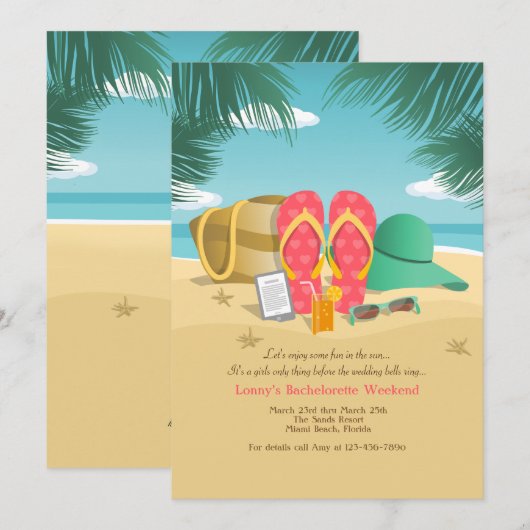 Bachelorette-uitnodigingen voor elke bestemming kaart (Voorkant / Achterkant)