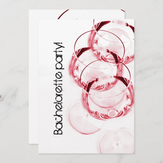 bachelorette van elegant en wit glas kaart (Voorkant / Achterkant)