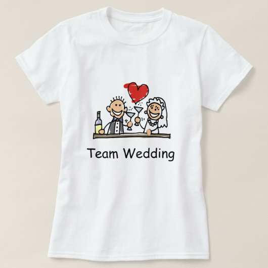 Bachelorette van het team Weddenschap Bride Groom  T-shirt (Design voorkant)