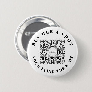 Bachelorette Venmo QR code Koop de Bride A Drink B Ronde Button 5,7 Cm
