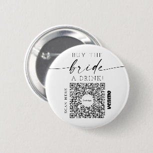 Bachelorette Venmo QR code Koop de Bride A Drink B Ronde Button 5,7 Cm