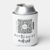 Bachelorette Venmo QR code Koop de Bride A Drink Blikjeskoeler (Blikje Voorkant)