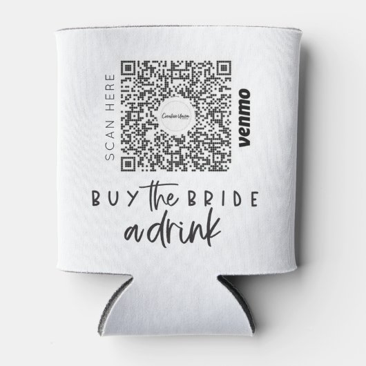 Bachelorette Venmo QR code Koop de Bride A Drink Blikjeskoeler (Voorkant)