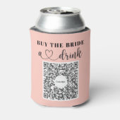 Bachelorette Venmo QR code Koop de Bride A Drink Blikjeskoeler (Blikje Achterkant)