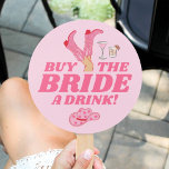 Bachelorette Venmo QR code Koop de Bride A Drink Handwaaier<br><div class="desc">Zorg ervoor dat de bruid niet hoeft te betalen voor een enkele drink met de grote Bachelorette Party Venmo QR fan! Koop wat voor het hele vrijgezellenfeest! Houd jezelf koel aan de bar met deze leuke fans. Voeg eenvoudig uw eigen Venmo, PayPal of Cash App QR code afbeelding toe. Iedereen...</div>
