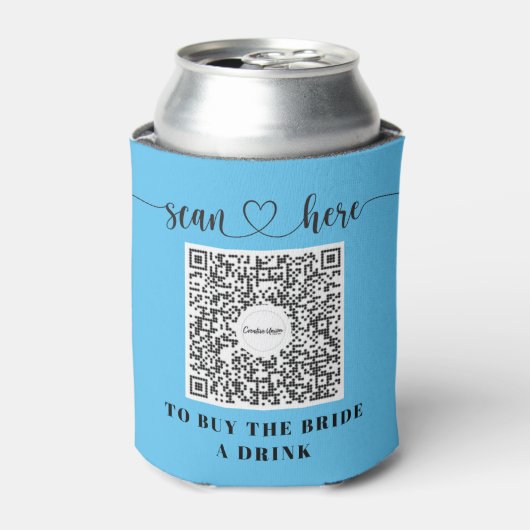 Bachelorette Venmo QR-code Koop de Bruid een Drank Blikjeskoeler (Blikje Voorkant)