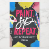 Bachelorette verf en wijn Chalkboard party favor Etiket (Enkel label)