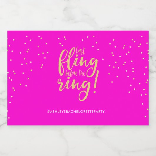 Bachelorette Verloving Hen Party Mini Wijn Sparkling Wijnetiket (Enkel label)