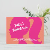 Bachelorette voor partijroze en Oranje Kaart (Staand voorkant)