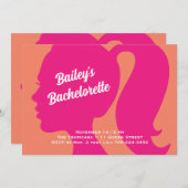 Bachelorette voor partijroze en Oranje Kaart (Voorkant / Achterkant)