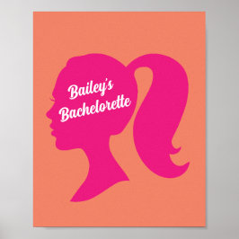 Bachelorette voor partijroze en Oranje Poster