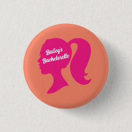 Bachelorette voor partijroze en Oranje Ronde Button 3,2 Cm