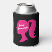 Bachelorette voor partijroze en zwart blikjeskoeler (Blikje Achterkant)